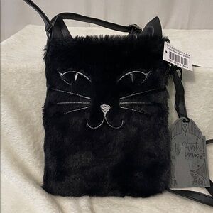 T-Shirt & Jeans Black Cat Face Crossbody Bag